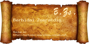 Berhidai Zseraldin névjegykártya